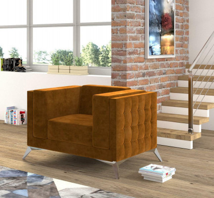 Chesterfield křeslo gauč 1místný látkový potah nový televizní gauč
