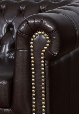Návrhová pohovka 2místná pohovka Chesterfield Polštář Sad Leder Textil Neu