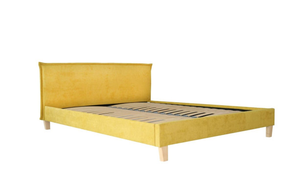 Doppelbett Bett Betten Polster Schlafzimmer Bettkasten Ehe Gelbe Textil Stoff