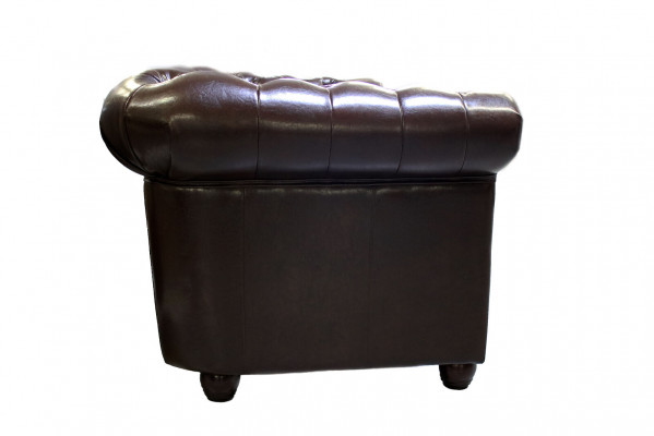 Klasický elegantní dvousedadlový nábytek Chesterfield Textilní Pohovka Design hnědá