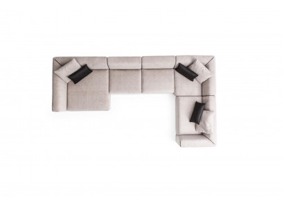 Moderní rohová sedací souprava U-formy pro obývací pokoj.