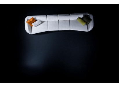 Šedá šestimístná pohovka do obývacího pokoje, luxusní designový nábytek
