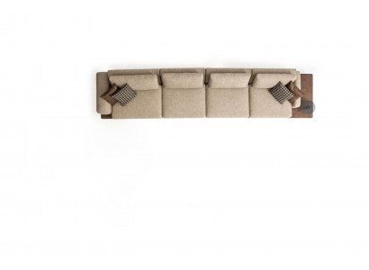 Sofa 6 míst Couch Polštář textil Luxus obývací pokoj Moderní Nábytek Tkanina