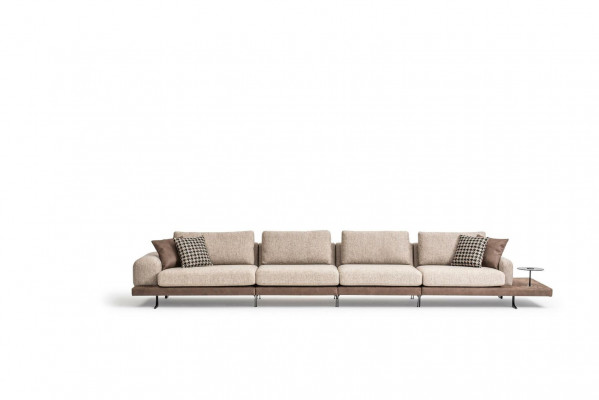 Sofa 6 míst Couch Polštář textil Luxus obývací pokoj Moderní Nábytek Tkanina