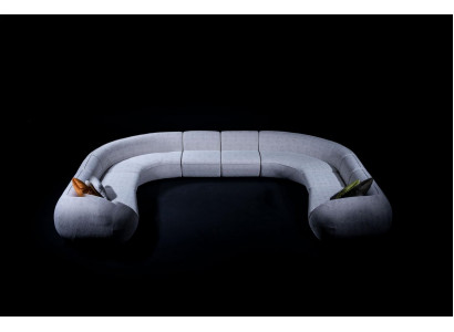 Vily Sofa Rozkládací pohovka L-tvar Design Pohovka Styl Textilní obývací krajina Šedá