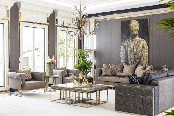 Pohovka 3místná modrá obývací pokoj moderní návrh nábytek moderní pohovky elegantní nový.