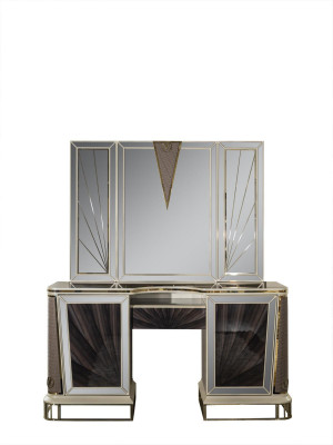 Luxus toaletní stůl Design table Console komoda Toaletní stoly Zrcadlo 2 kusy.