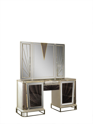 Luxus toaletní stůl Design table Console komoda Toaletní stoly Zrcadlo 2 kusy.