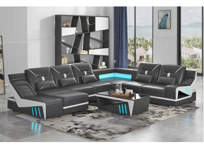 Žijící krajina Pohovka U tvaru Designersofa Černá Rohová souprava