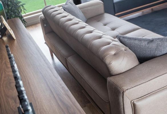 Pohovka 4místná designová pohovka čalouněná šedým textilním materiálem Relaxační sedadla Nábytek Moderní