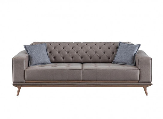 Pohovka 4místná designová pohovka čalouněná šedým textilním materiálem Relaxační sedadla Nábytek Moderní