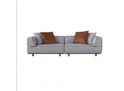 Pohovka 4-sedadlová Design pohovky Čalouněné šedé textilie Relaxační sedadlo Nábytek 272 cm xl