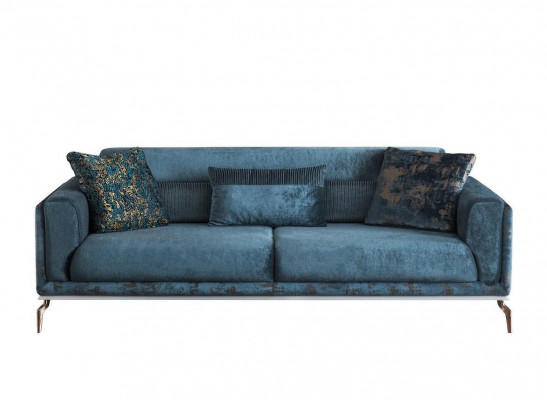 Moderní pohovka 3 místná luxusní zelený design nábytek do obývacího pokoje sedací souprava 235cm