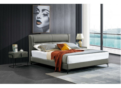 Postel z koženého nábytku Kompletní ložnice Postel Noční stolky 3 kusy Sada Hotel