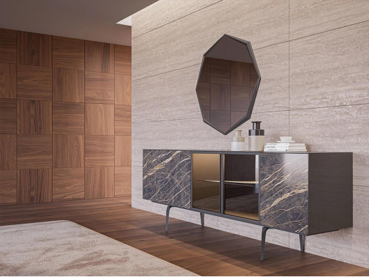 Skříň se zrcadlem Luxus zařízení jídelny Kompletní set Moderní nábytek