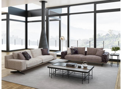 Obývací pokoj: Kombinovaná souprava 2 díly Moderní 2x třísedák Pohovka Nábytek Luxusní