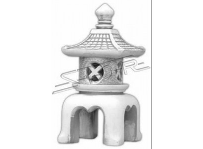 Květinová výzdoba japonské zahrady domek socha bílá figura dekorativní.