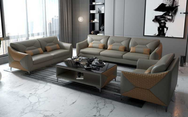 Garnitur Sedací souprava Sedací souprava 3+2+1 Sedací souprava Kožená sedací souprava Sedací sofa Šedá