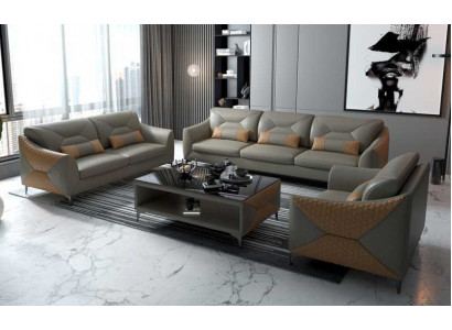 Garnitur Sedací souprava Sedací souprava 3+2+1 Sedací souprava Kožená sedací souprava Sedací sofa Šedá