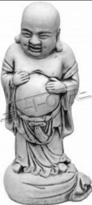 Buddha socha socha v kamenném stylu. Velká socha pro zahradní dekoraci.