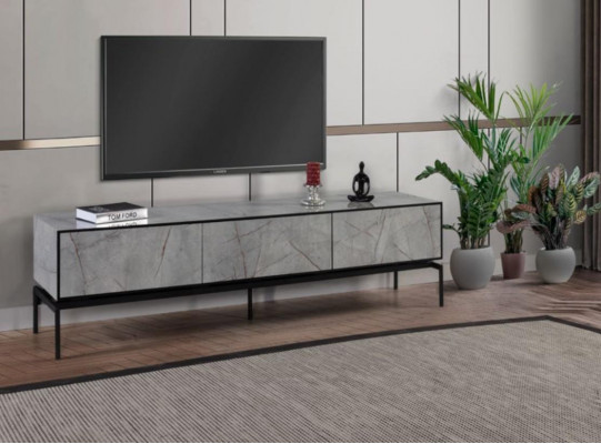 Stands for TV RTV Lowboard Modern TV Living Room Grey Wood Table