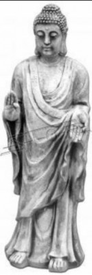 Dekorativní socha Buddhy v kamenném provedení. Velká postava sochy pro zahradu.