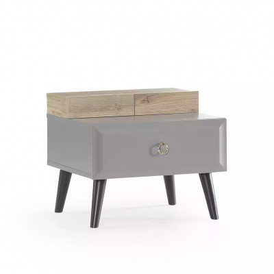 Design noční stolek Noční stolek Dětský noční stolek Dětský pokoj Dřevo Šedá