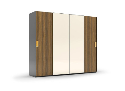Luxus Set 6tlg Doppel Bett Schlafzimmer Kommode mit Spiegel 2x Nachttische