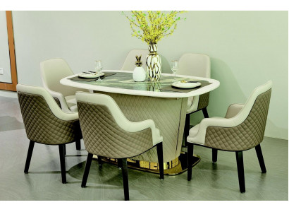 Jídelní stůl Designer jídelny Polstrovaný luxusní stolek Stoly 160x90cm Jídelní stoly Kožené