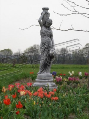 Fontána, socha, figurína, sochy, socha, sochy, antikvariát, zahrada