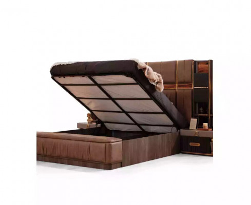Garnit Luxus Ložnice Ložní souprava Dvoulůžko Garnit Ložní sada 4 kusy Beige
