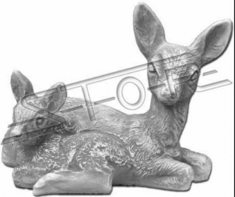 Zahradní dekorace Bambi na terase z kamenných figurek socha dekorativní socha.