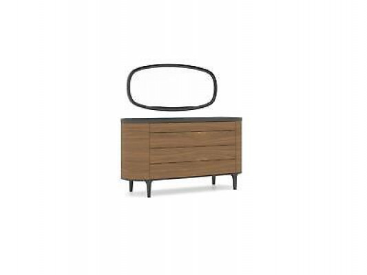 Komoda s designovým zrcadlem, luxusní skříň, moderní styl, nábytek do ložnice, nový.