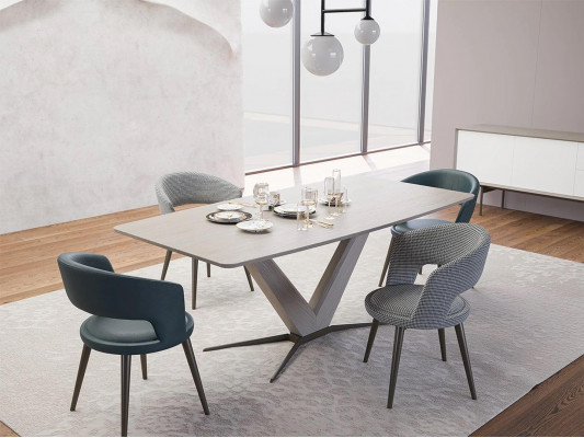 Kompletní jídelní stůl se židlemi, zařízení jídelny, design, moderní nábytek
