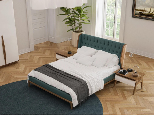 Kompletní ložnice Postel 2x noční stolky Moderní Šatní skříň Lavice Nový