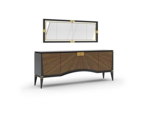 Luxusní sada jídelního pokoje s nábytkem se zrcadlovým moderním designem Nová.