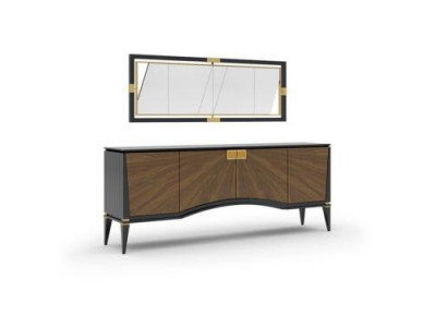 Luxusní sada jídelního pokoje s nábytkem se zrcadlovým moderním designem Nová.