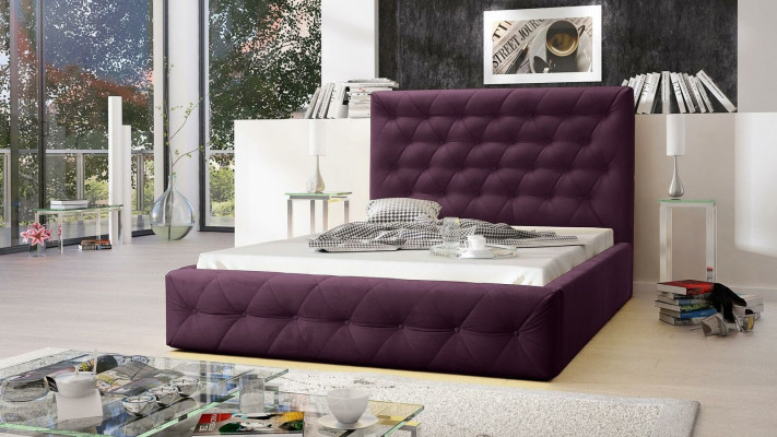 Moderní dřevěná designová postel, luxusní nábytek postelí, nová dvojitá postel do ložnice