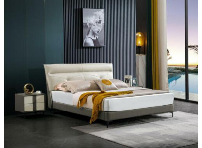 Ložnice, postel z kůže, kompletní postel, noční stolky, 3dílný set, hotel