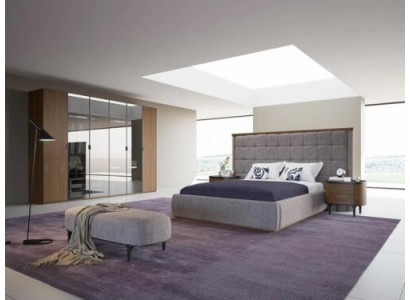 Ložnice Luxusní sada 4 díly Postel 2x Noční stolky Design Bank Moderní Nábytek