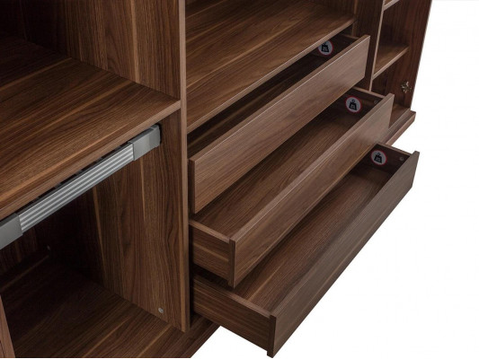 Ložnice Moderní Skříň Dřevěná Skříň Design Skříň Skříň S Skleněnými Dveřmi