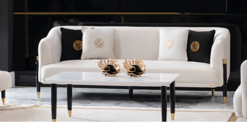Designová pohovka 3místná design 210 cm luxusní sedací soupravy pohovka 3místná nová textilní pohovka nábytek