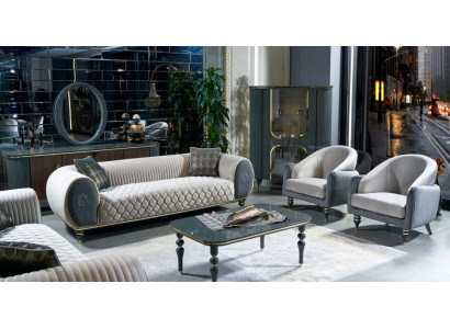 Design Pohovky čalouněné sedací soupravy látková Relax Moderní pohovková sestava 3+1+1 sedadla