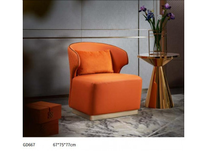 Křeslo oranžové luxusní textilie do obývacího pokoje Nový kreativní moderní design.