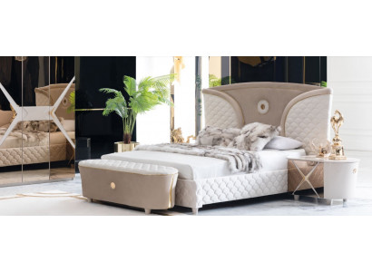 Manželská postel Modernní postelový rám Sada postelí 3 kusy Ložní stůl