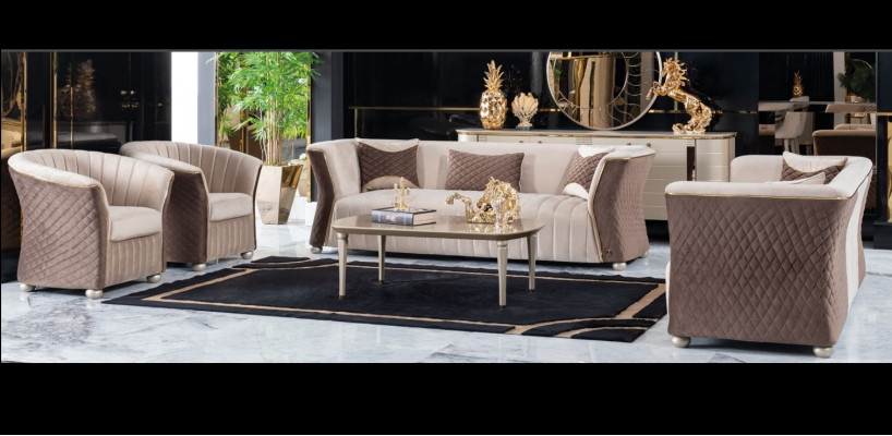 Moderní luxusní elegantní sedací souprava 3+3+1+1 křesel Design Sofas Polstermöbel Sofas