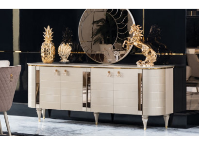 Komoda Moderní Skříň Masivní dřevo Nábytek Sideboard Italské zařízení Nový.