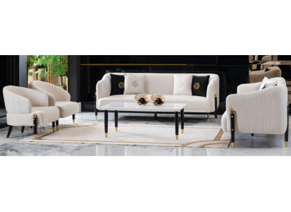 Sedačková souprava Design Sofas Sofa Couch Samt Polster Sitz 3+3+1+1 Sitzer Sofagarnitur