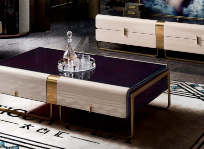 Stolik kawowy Pohovka Konferenční stolek Luxus Dřevo Obývací pokoj Nerezová ocel Moderní