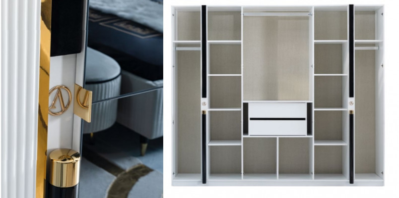 Šatní skříň Nábytek Skříň Italský styl Luxus Skříně Ložnice Zlato